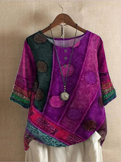 Froja - Färgglad halvärmad tröja för kvinnor